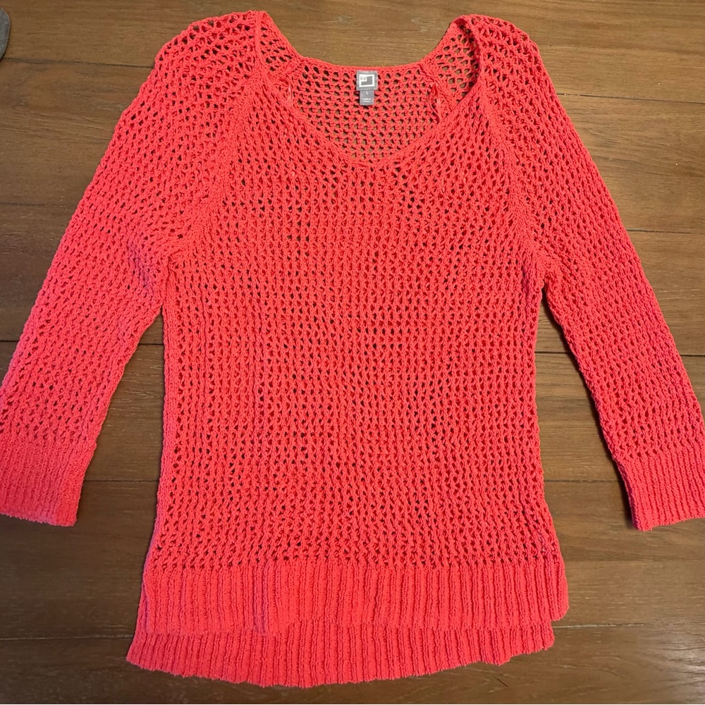 JCPenney Women's V-Neck Sweater in Bright Coral